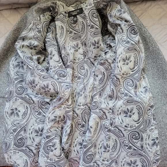 Talbots grey wool blend tweed jacket blazer 2-button single-breasted lined 12 - Picture 11 of 16